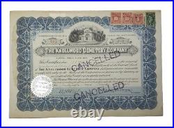 1914 The Knollwood Cemetery Co Stock Certificate #663 Issued To McIntyre