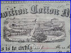 1915 Manta, GA Stock Certificate Exposition Cotton Mills #753