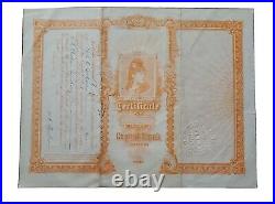 1915 Merchants Mutual Agency Stock Certificate #4 Issued to M. E. Sheehaw