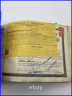 1916 Copper Consolidated Mines Stock Book 186 Pages Revenue Stamps Ephemera