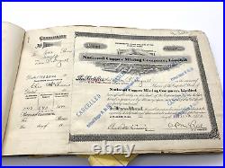 1916 Copper Consolidated Mines Stock Book 186 Pages Revenue Stamps Ephemera