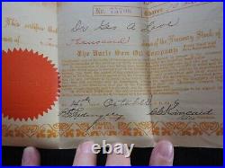 1916 Oncle Sam Huile Company 10,000 Shares Stock Certificat Atchison Tulsa