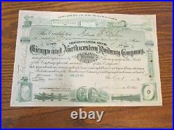 1918 CHICAGO AND NORTHWESTERN RAILWAY COMPANY stock certificate lot AJ SCARCE