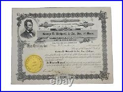 1918 George D. Wetherill Stock Certificate #12 Issued To Thomas Gawkes