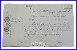 1918 Melbourne, MEL, SYD, AU Broken Hill South Limited Stock Certificate #536