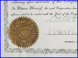 1918 Mining Stock Certificate Signed by A. F. Coyne Northern Production Co, Ltd