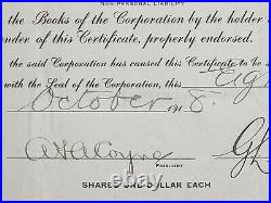 1918 Mining Stock Certificate Signed by A. F. Coyne Northern Production Co, Ltd