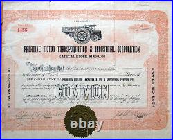 1920 Car/Truck Stock Certificate-Palatine Motor Transportation & Industrial Corp