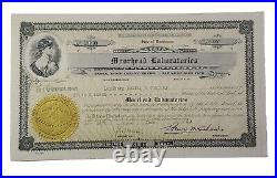 1920 Moorhead Laboratories Stock Certificate #2660 Issued To Lundborg Philip