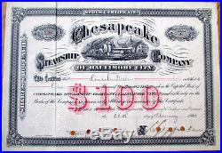 1920 Stock Certificate'Chesapeake Steamship Co.' Baltimore City, Maryland MD