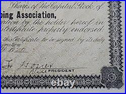 1920 West Point Farmers Shipping Stock Certificate #1 Issued To Jno. J. Albright