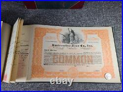 1920s Hartenstine Zane Co Stock Certificate Books Plus Corporate Papers