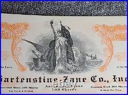 1920s Hartenstine Zane Co Stock Certificate Books Plus Corporate Papers