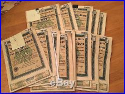 1922 Berlin German Bonds 10x 50,000 Mark + coupons = 500,000