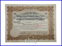 1922 MacNamara Crescent Development Stock Certificate #2 Issued To E. A. Keenan