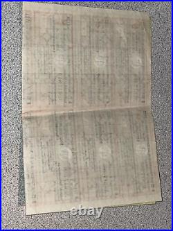 1923 Germany Treasury Bond 5 Million Marks Uncut Coupons 5,000,000