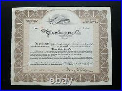 1923 Wilson Securities (DE) Stock Certificate #366 Issued to Carl H. Knappstead