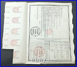 1925 China Government $50 Gold Bond With 18 Coupons See Pictures