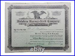 1926 Holstein Harvey-Kirk Stock Certificate #60 Issued to M. J. (DE)