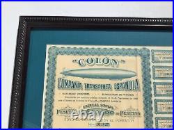 1928 Stock Certificate Colon Compania Transaerea Espanola Blimp Co