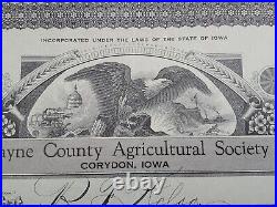 1929 Corydon, IA Wayne County Agricultural Stock Certificate #7