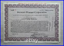 1929 Stewart-Warner Stock Certificate #NY21