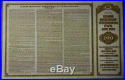 1930 German 5 1/2% Gold Bond $100 Laminated Cancelled no coupons Great shape