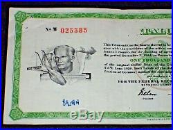 1930 German Young Bond $1000 Bearer Talon Uncancelled 1953 Issue, Negotiable VR