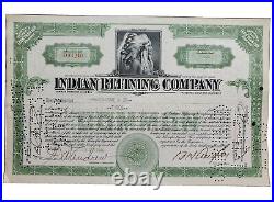 1930 Indian Refining Stock Certificate #033240 Issued to Whitehouse & Co
