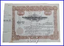 1930 Salt Lake City, UT McChrystal Investment Stock Certificate #32