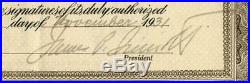1931 Newark Bears Stock Certificate New York Yankees MLB Baseball James Sinnott