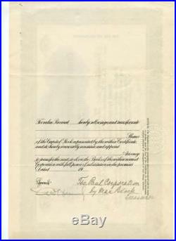 1931 Newark Bears Stock Certificate New York Yankees MLB Baseball James Sinnott