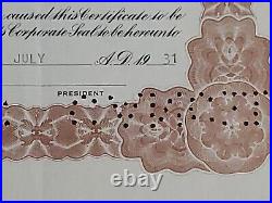 1931 Salt Lake City, UT McChrystal Investment Stock Certificate #43