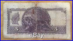 1935 King George V Straits Settlements (Malacca Penang etc) 5 Dollars P 17b Circ