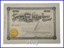 1936 Salt Lake City, UT Loan and Trust Co Stock Certificate #425