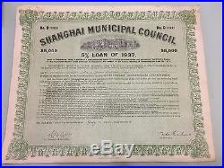 1937 China Chinese Shanghai Municipal Council Loan Bond ($5000)