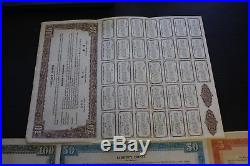 1937 China Liberty Bond $100 $50 $10 $5 Chinese Stock Bonds
