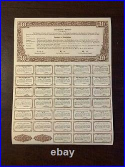 1937 Chinese Liberty Bonds Ten bonds with Consecutive Numbers $10, WithCoupons