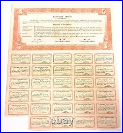 1937 Republic of China Liberty Bond $5 Yuan 4% Uncancelled Coupons PASS-CO COA