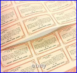 1937 Republic of China Liberty Bond $5 Yuan 4% Uncancelled Coupons PASS-CO COA