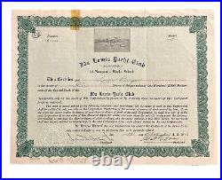 1943 Ida Lewis Yacht Club Stock Certificate #S136, (Newport, RI) Louis Berger