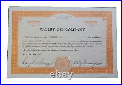 1943 Valley Oil Stock Certificate #17 Issued to J. Anderson