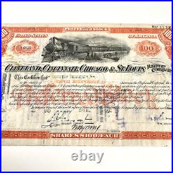 1950 Cleveland Railway Company Preferred Stock Share Certificate Transfer Stamps
