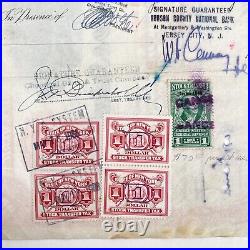 1950 Cleveland Railway Company Preferred Stock Share Certificate Transfer Stamps