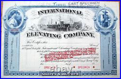 1950s SPECIMEN Stock Certificate-International Elevating Company-Jersey City, NJ