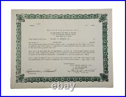 1955 Hollywood Angels, Inc Stock Certificate #1579 Issued To Craige M. Snader Jr