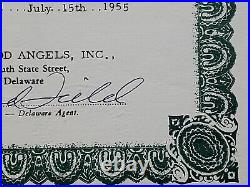 1955 Hollywood Angels, Inc Stock Certificate #1579 Issued To Craige M. Snader Jr