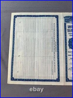 1957 CITY AND COUNTY OF SAN FRANCISCO Toll-Bridge Company $500 Bond, GREAT SHAPE