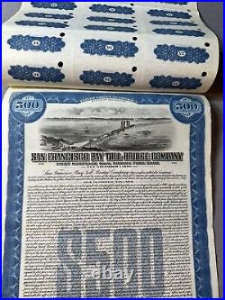 1957 CITY AND COUNTY OF SAN FRANCISCO Toll-Bridge Company $500 Bond, GREAT SHAPE