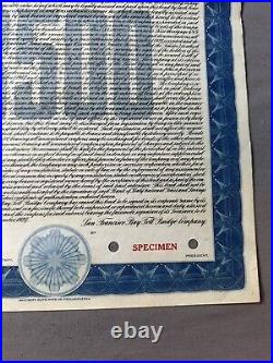 1957 CITY AND COUNTY OF SAN FRANCISCO Toll-Bridge Company $500 Bond, GREAT SHAPE